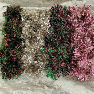 Festive Holiday Tinsel Garland - 90s Christmas Decor-Christmas Sweater DIY Craft